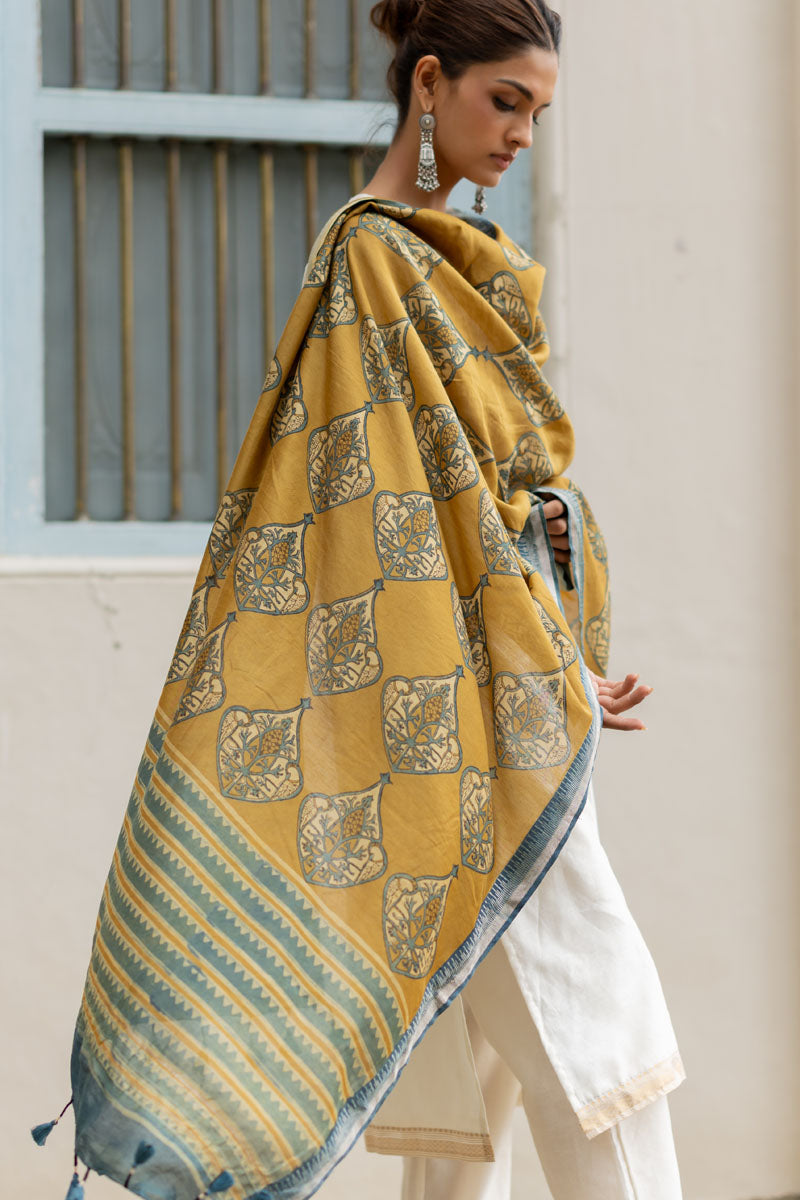 Chanderi Silk Dupatta - Gulnaar