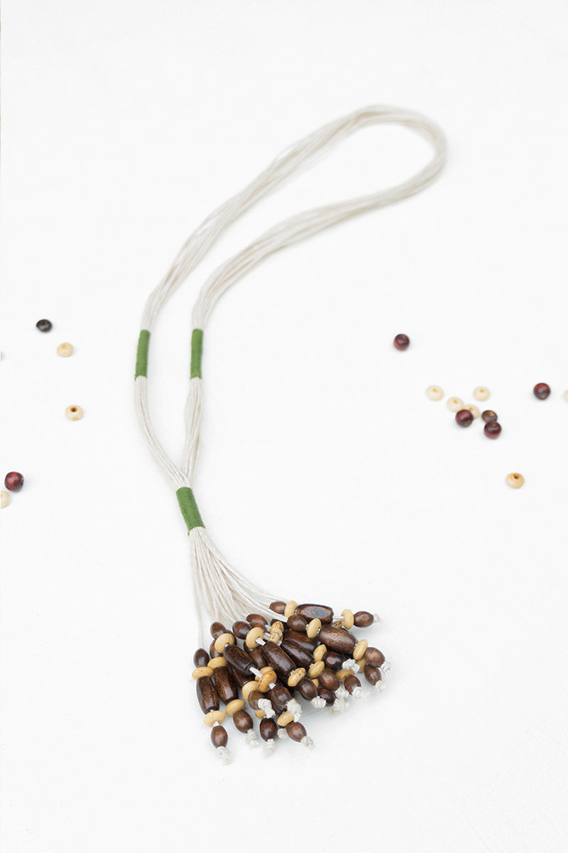 Bead Tassel Necklace - Olive