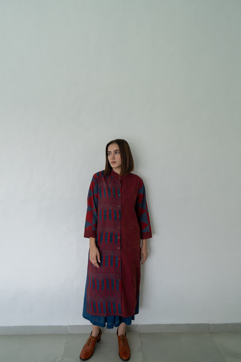 Button up Kurta -Red