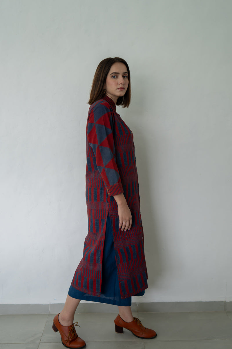 Button up Kurta -Red