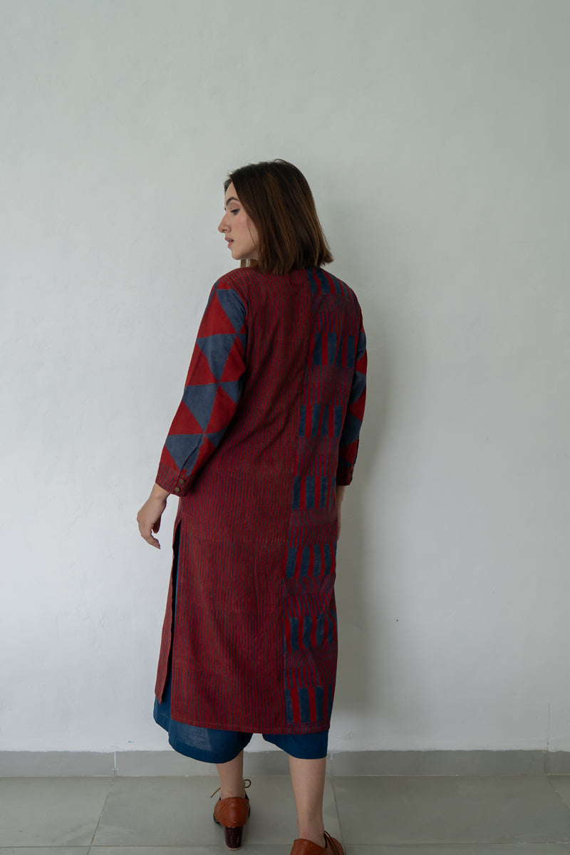 Button up Kurta -Red