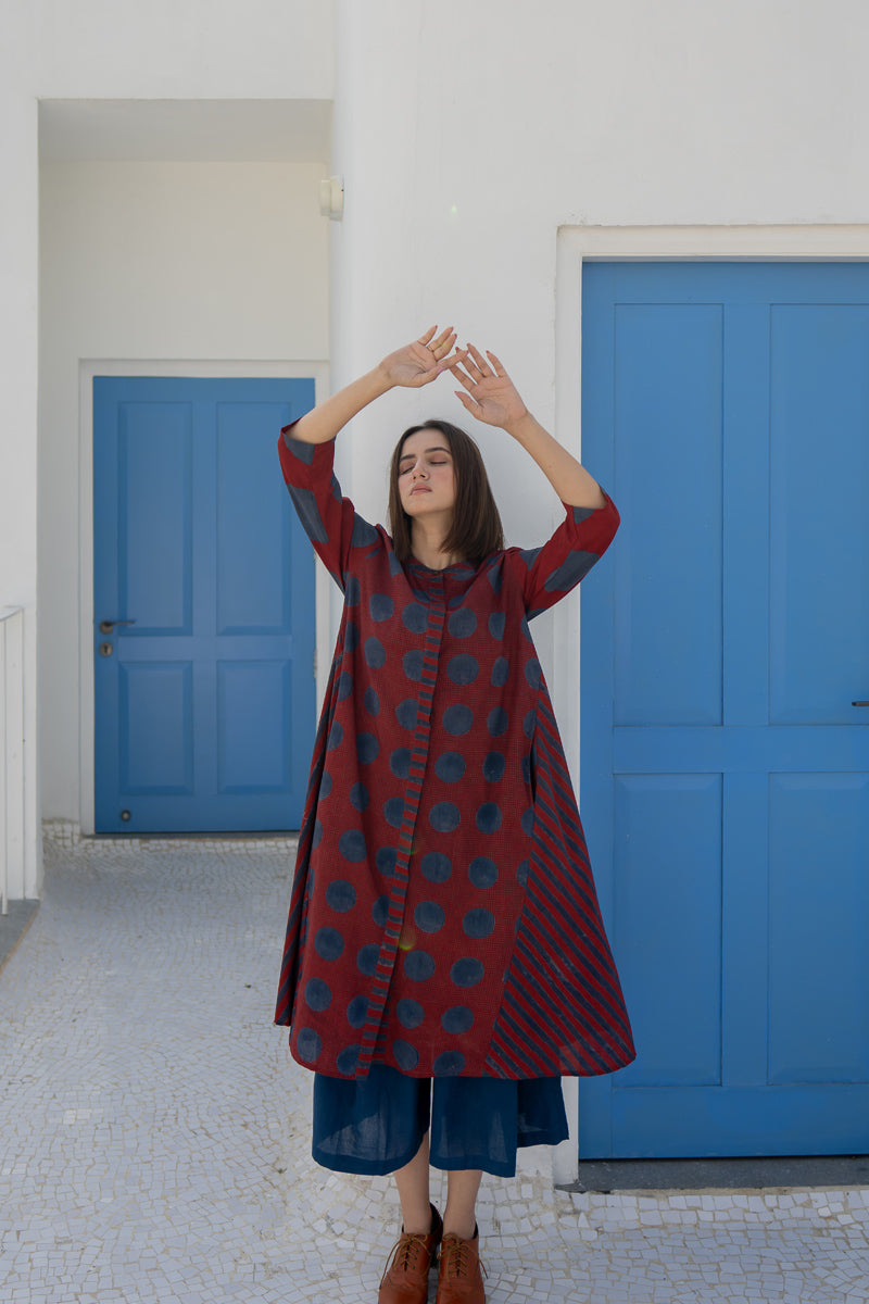 A-line Kurta -Red