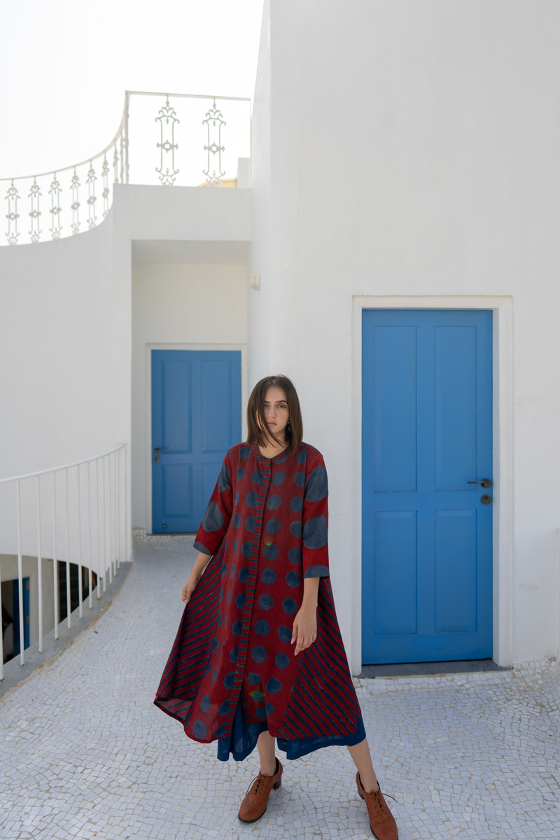 A-line Kurta -Red