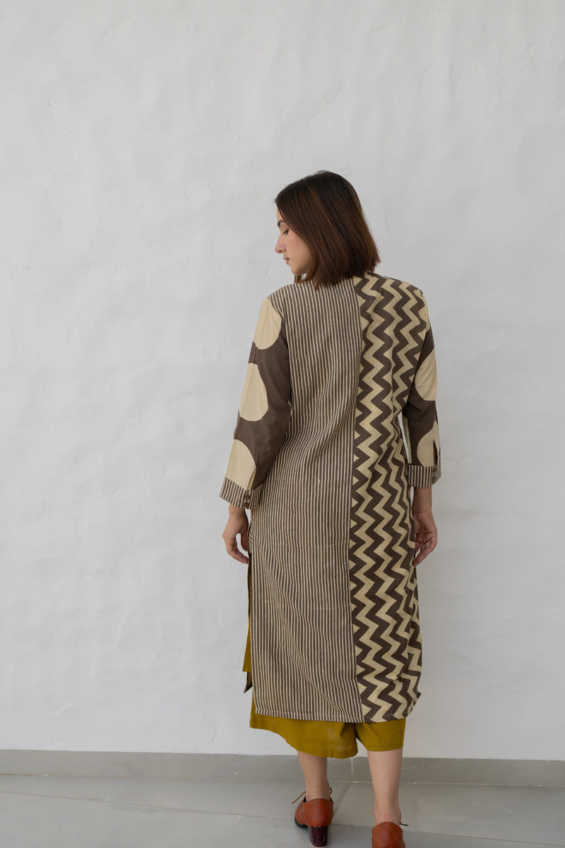 Button Up Kurta-Khakhi