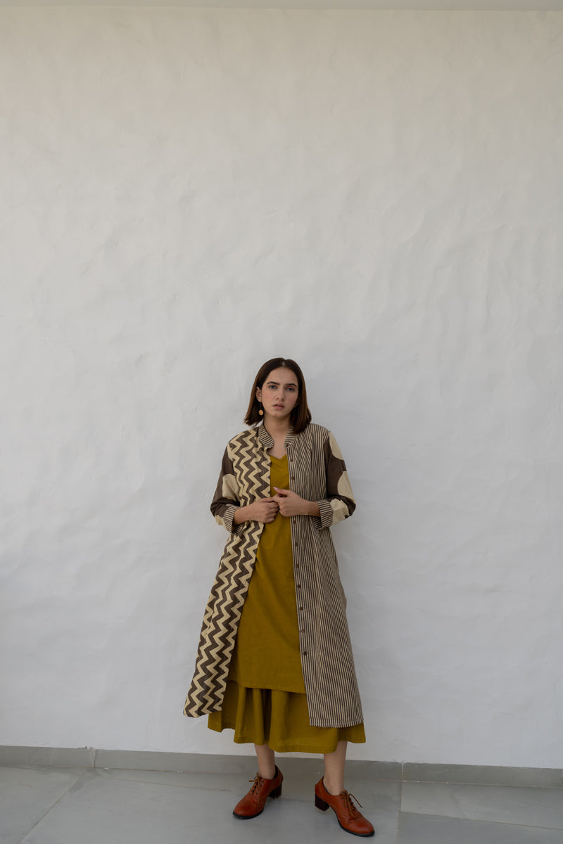Button Up Kurta-Khakhi