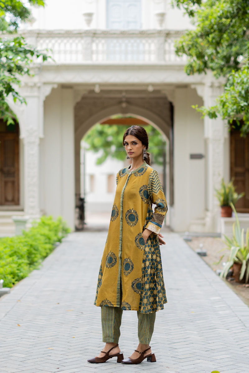 Chanderi Silk A-line Kurta Set of 2 - Firdaus
