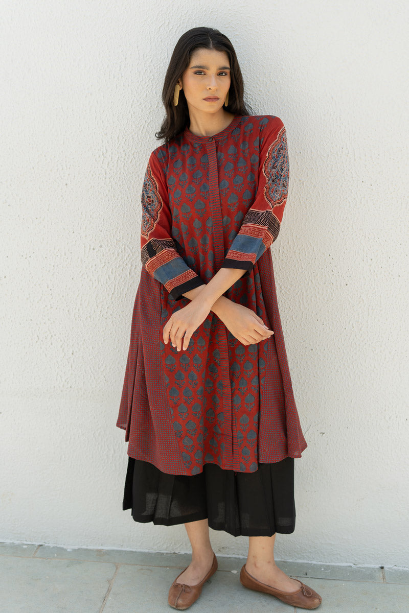 A-line Kurta - Baani Red