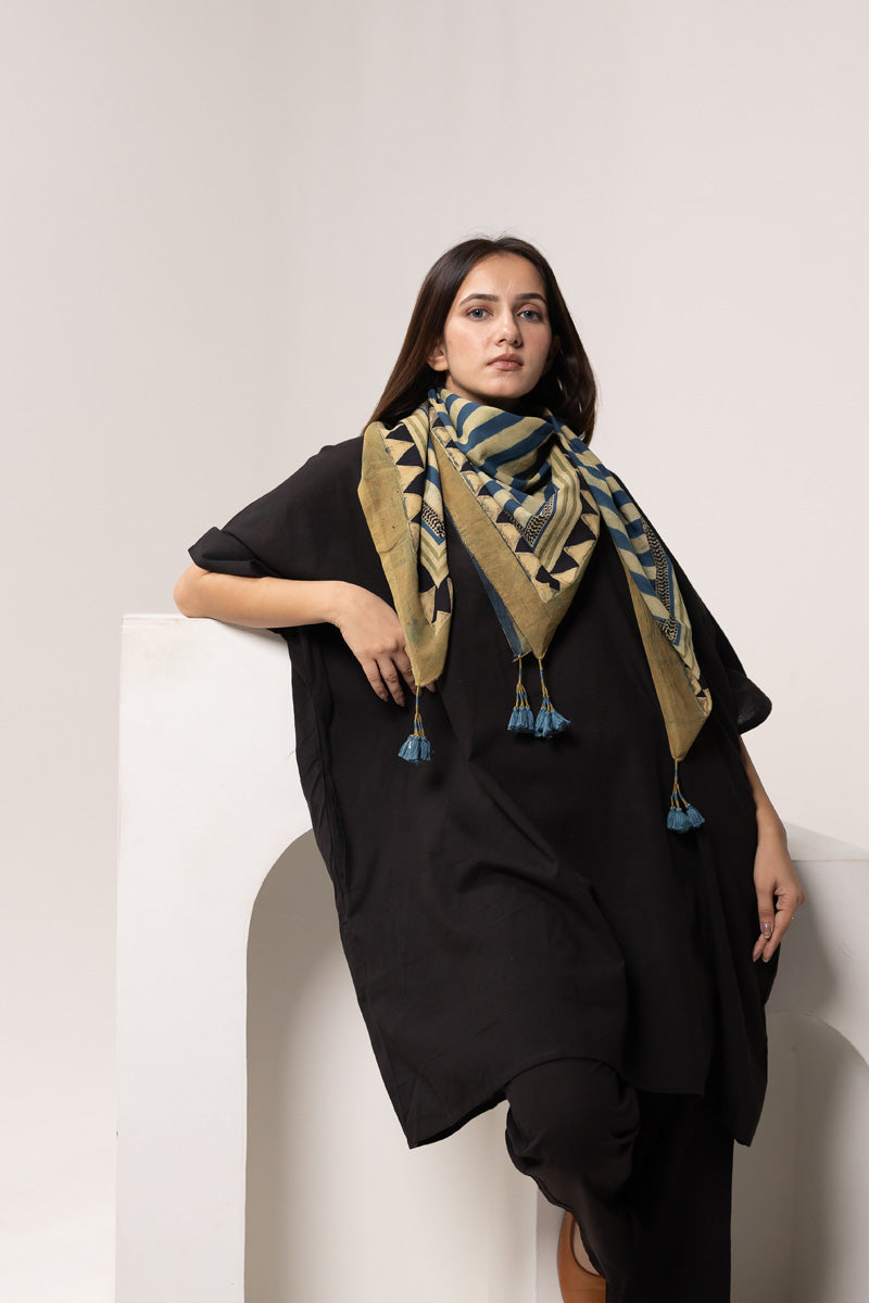 Cotton Scarf - Triangle Border