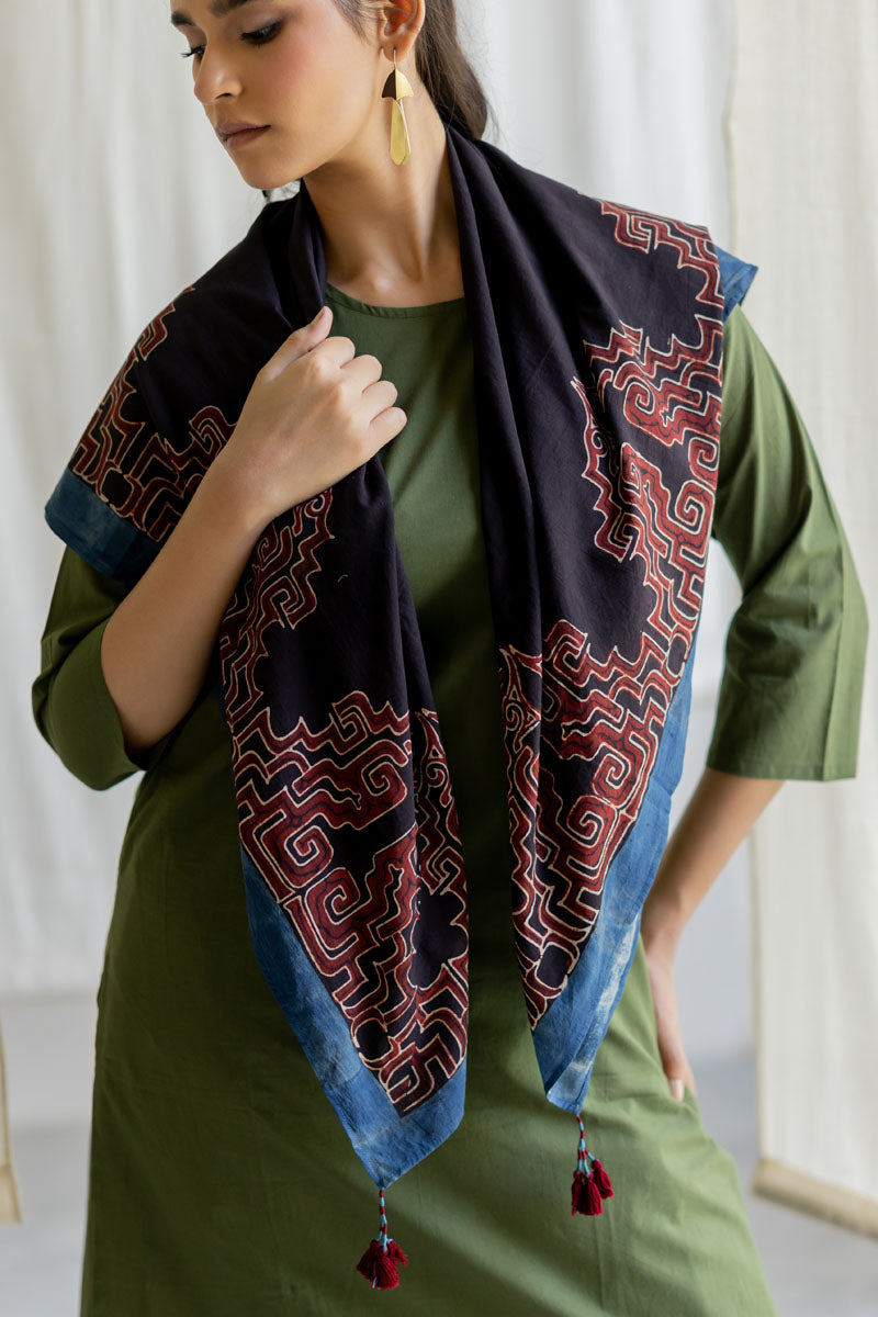 Cotton Scarf - Kshiti Black