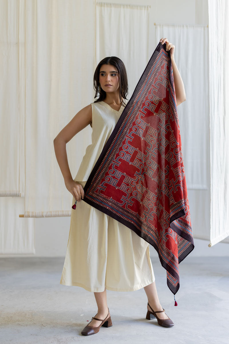 Cotton Scarf - Avira Red