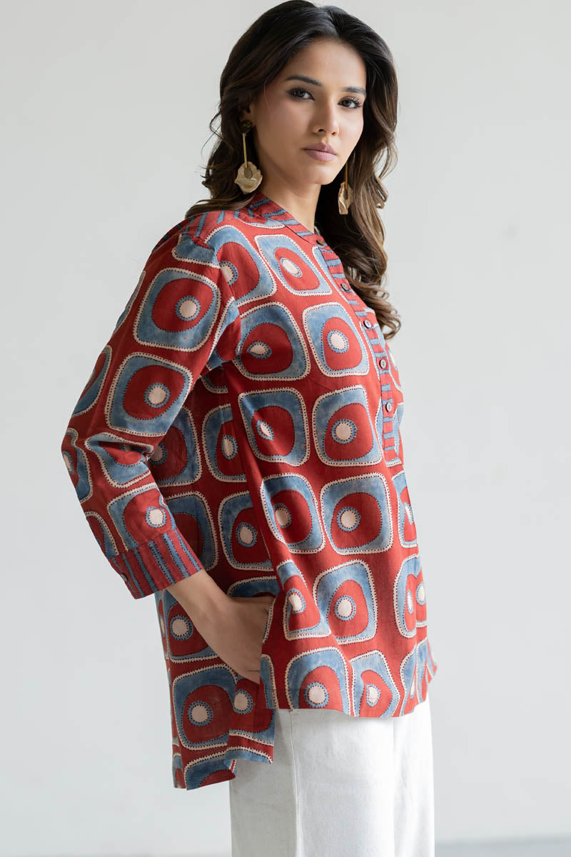 Mandarin Collar Top - Mizu