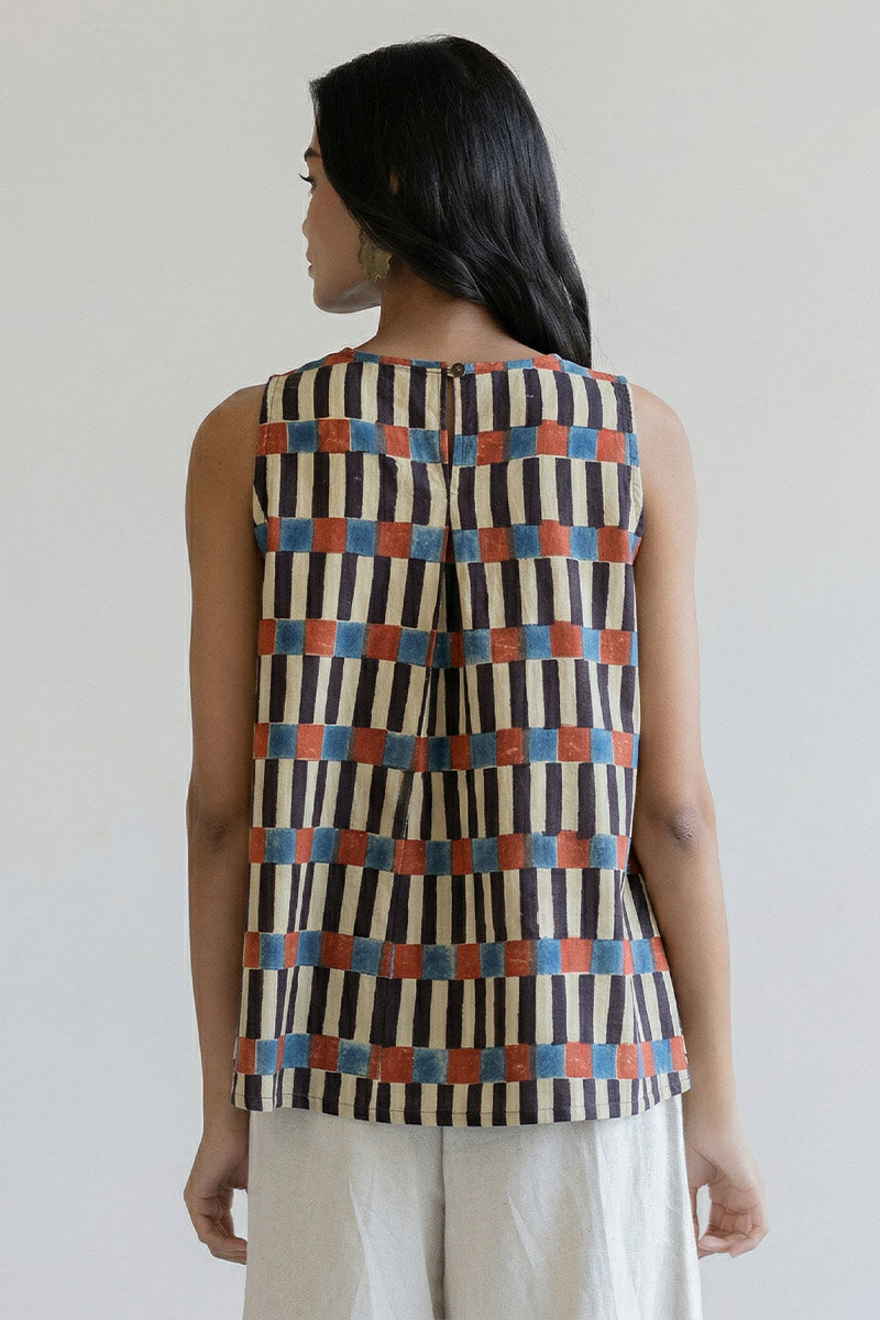 Tara Top - Cut Stripes Black