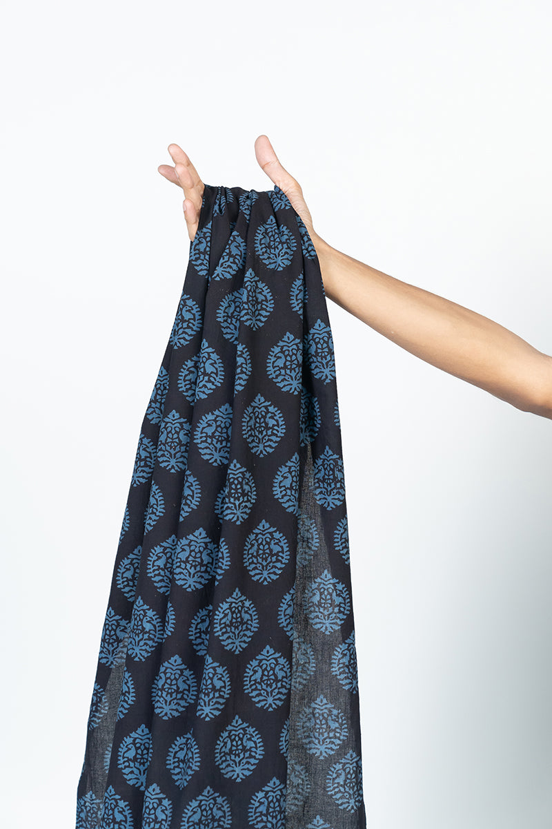 Cotton Fabric - Nasrin Black & Indigo