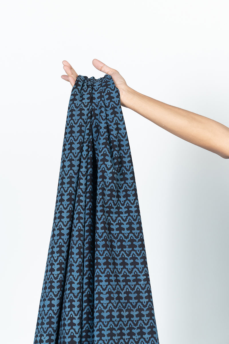 Cotton Fabric - Izun Black & Indigo