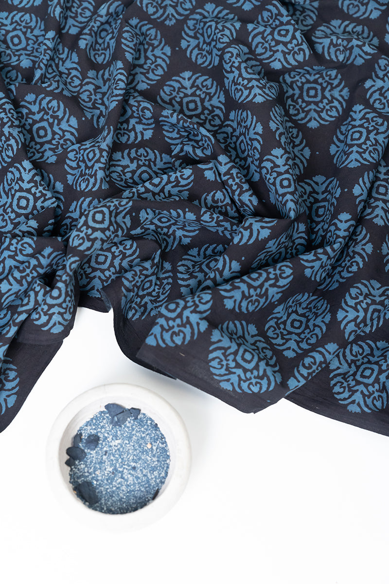 Cut Fabric - Riyahin Black & Indigo
