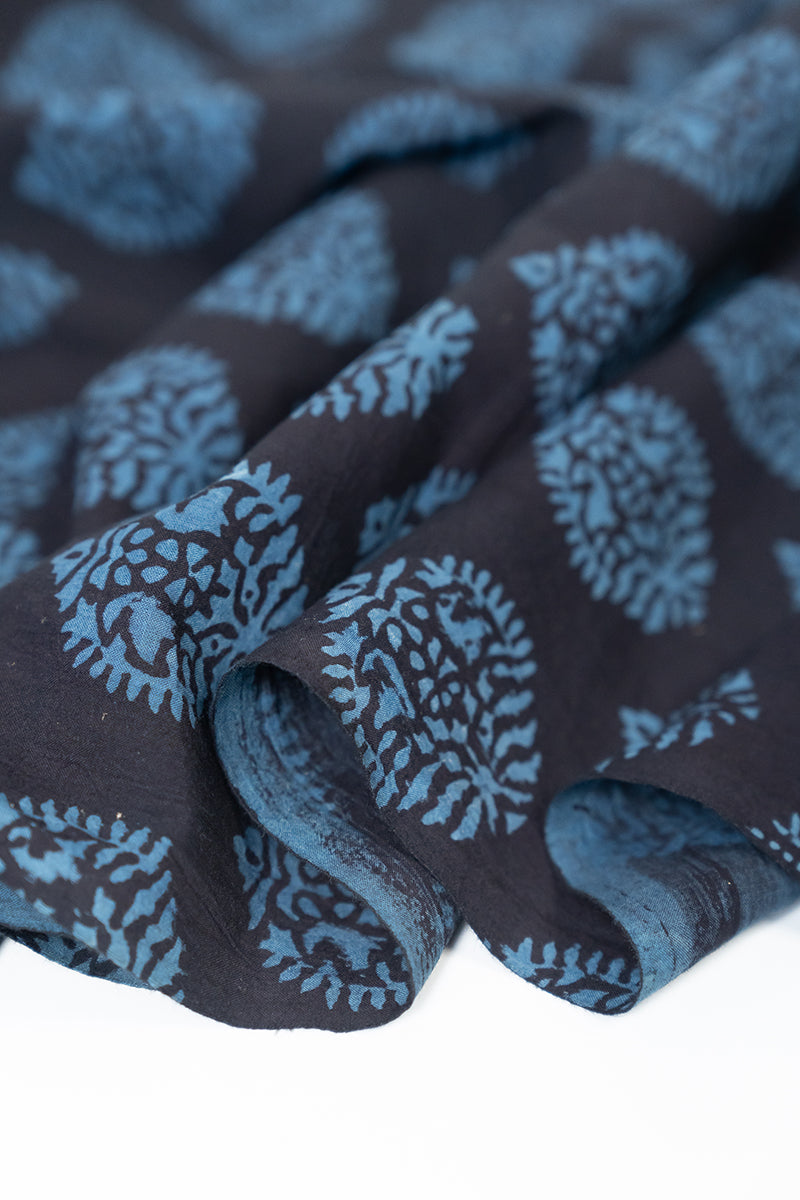 Cotton Fabric - Nasrin Black & Indigo