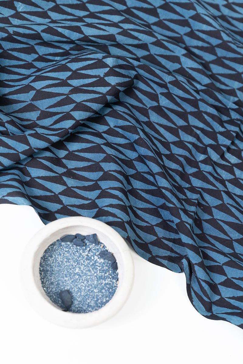 Cut Fabric - Nishka Black & Indigo