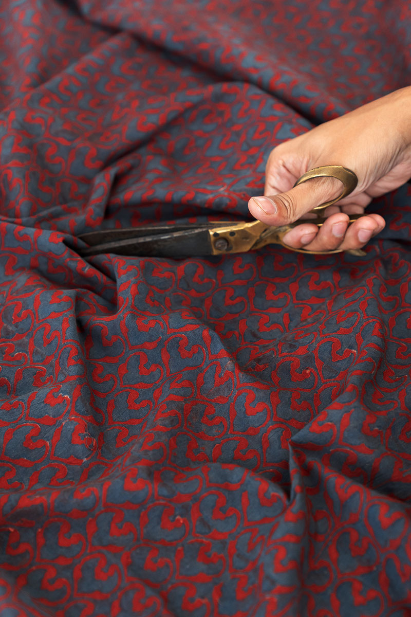 Cotton Fabric - Ziba Red & Indigo