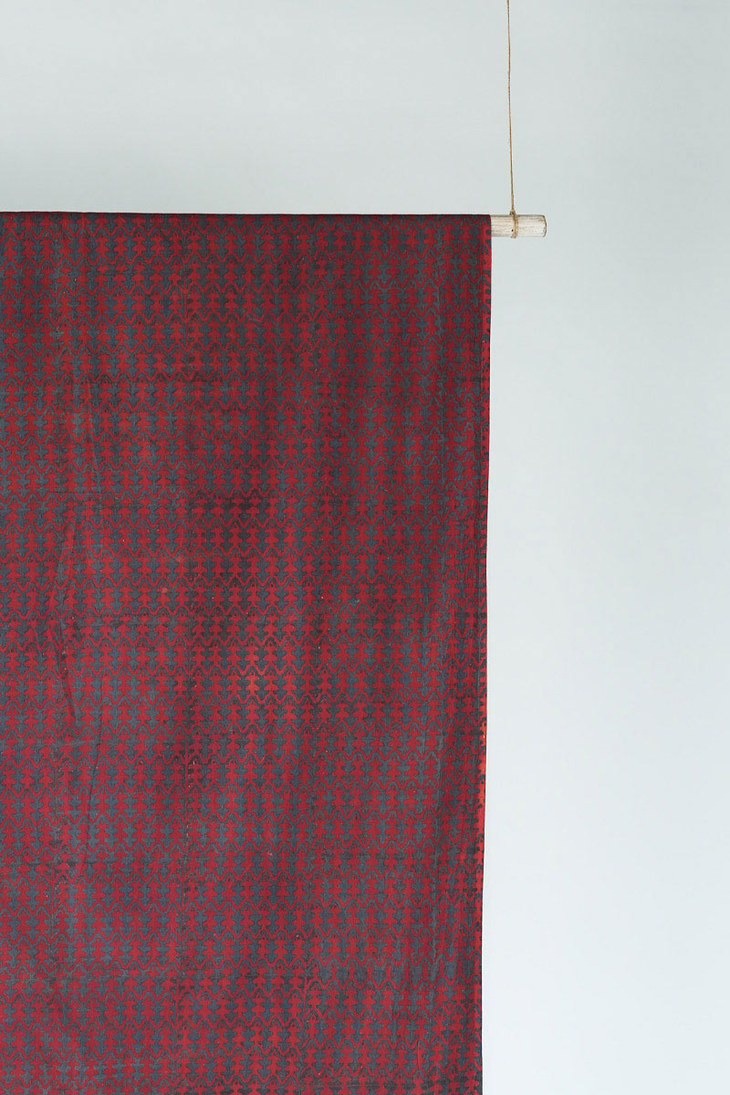 Cotton Fabric - Izun Red & Indigo