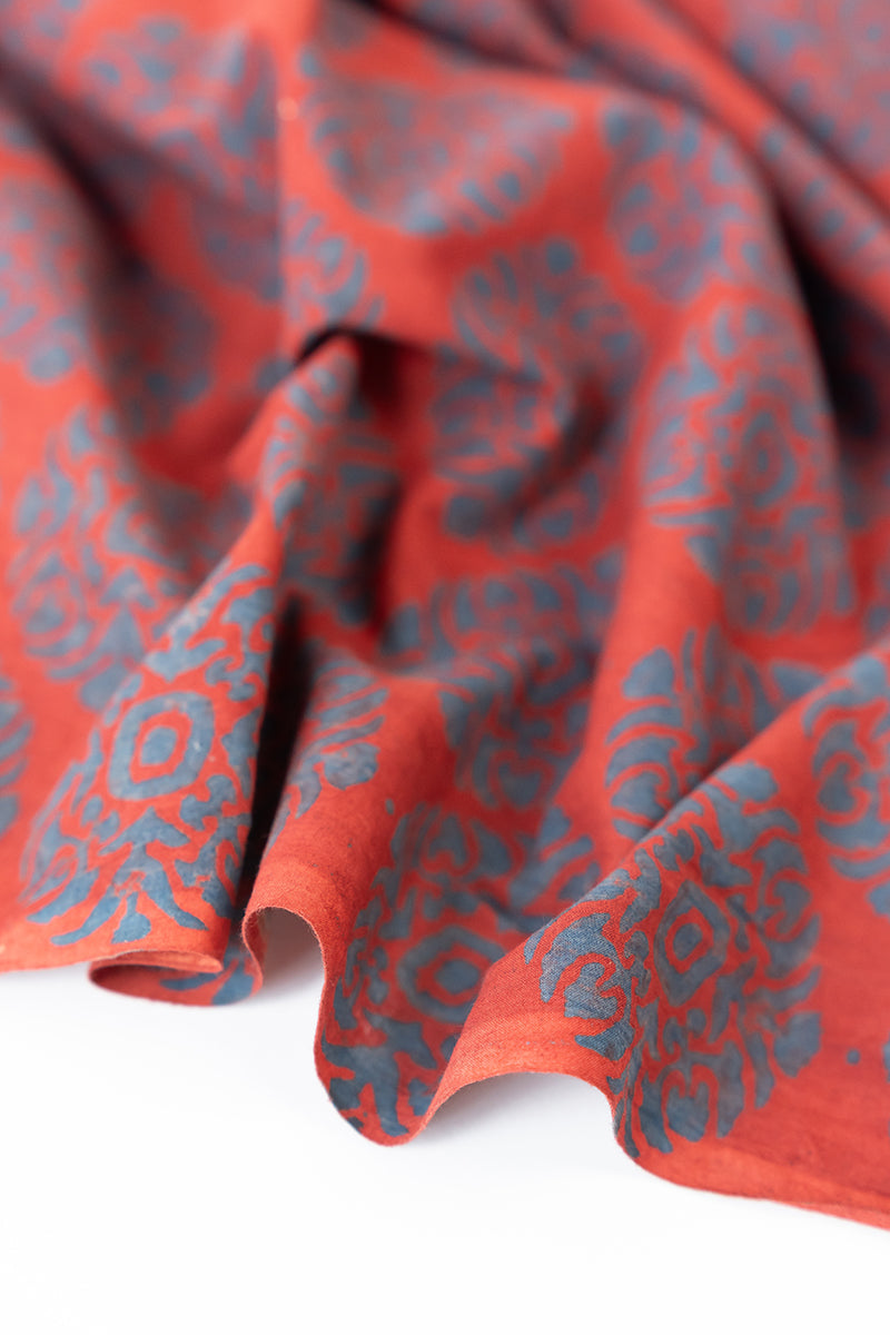 Cotton Fabric - Riyahin Red & Indigo