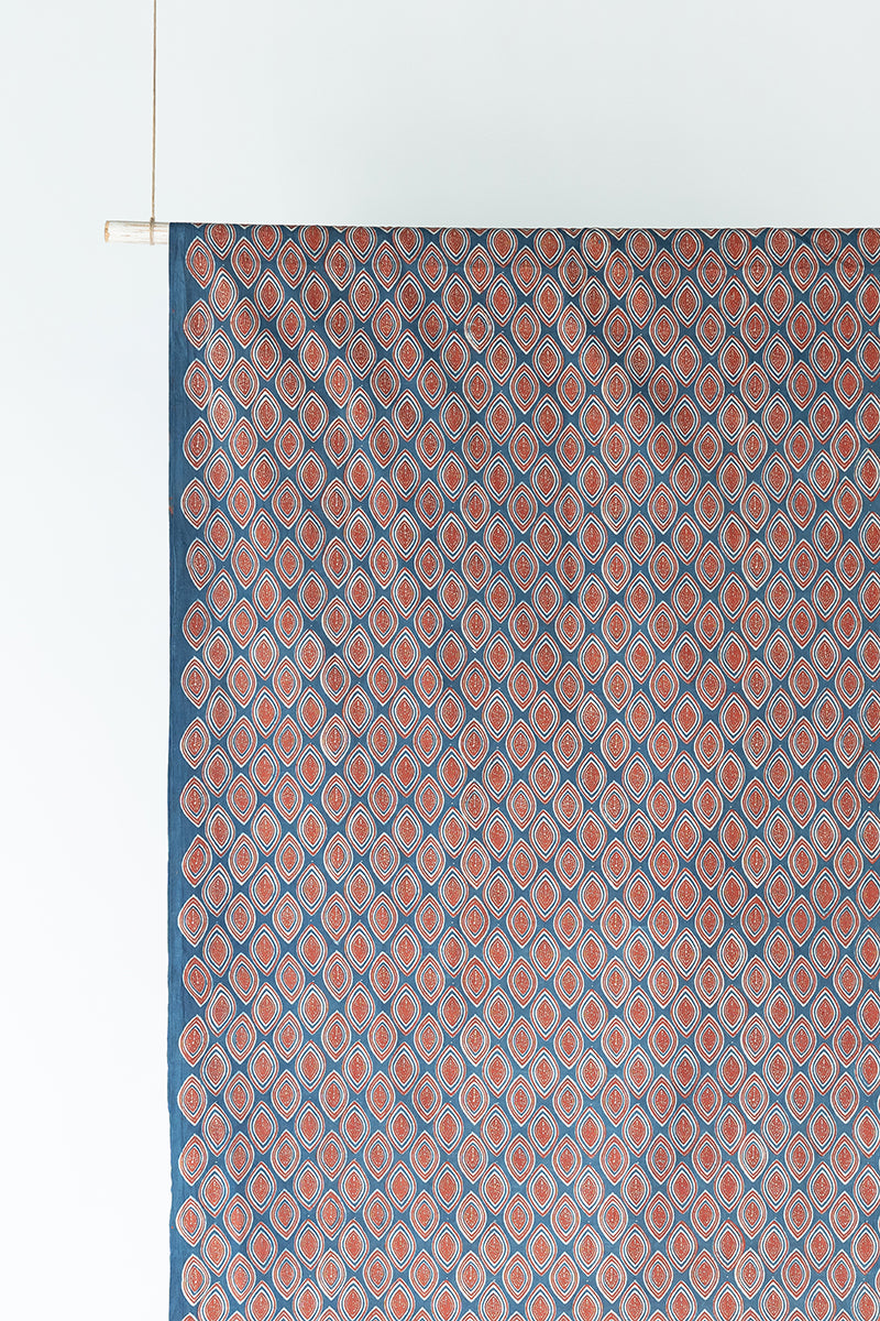 Cotton Fabric - Nakhali Indigo & Red