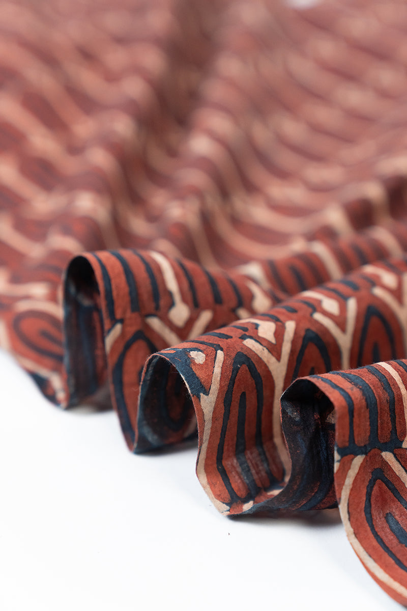 Cotton Fabric - Yamira Indigo & Red