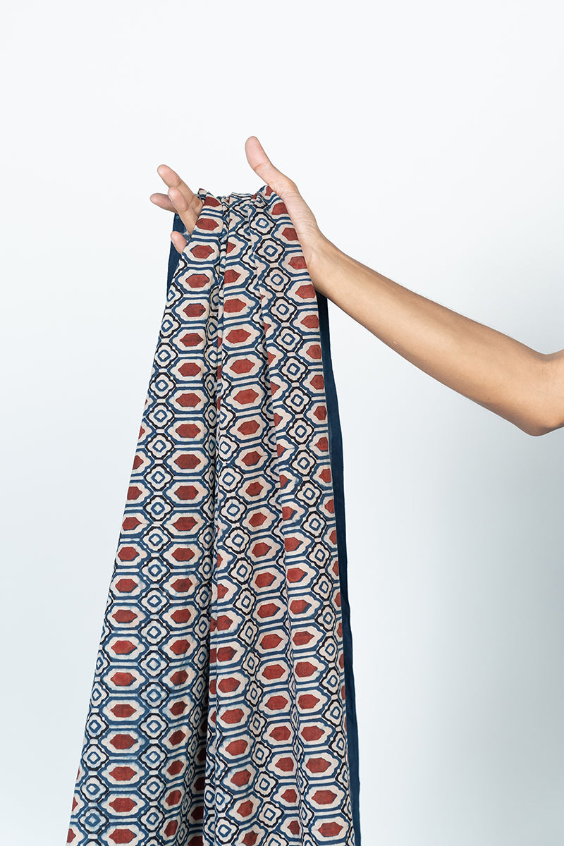 Cotton Fabric - Kalmash Indigo & Red