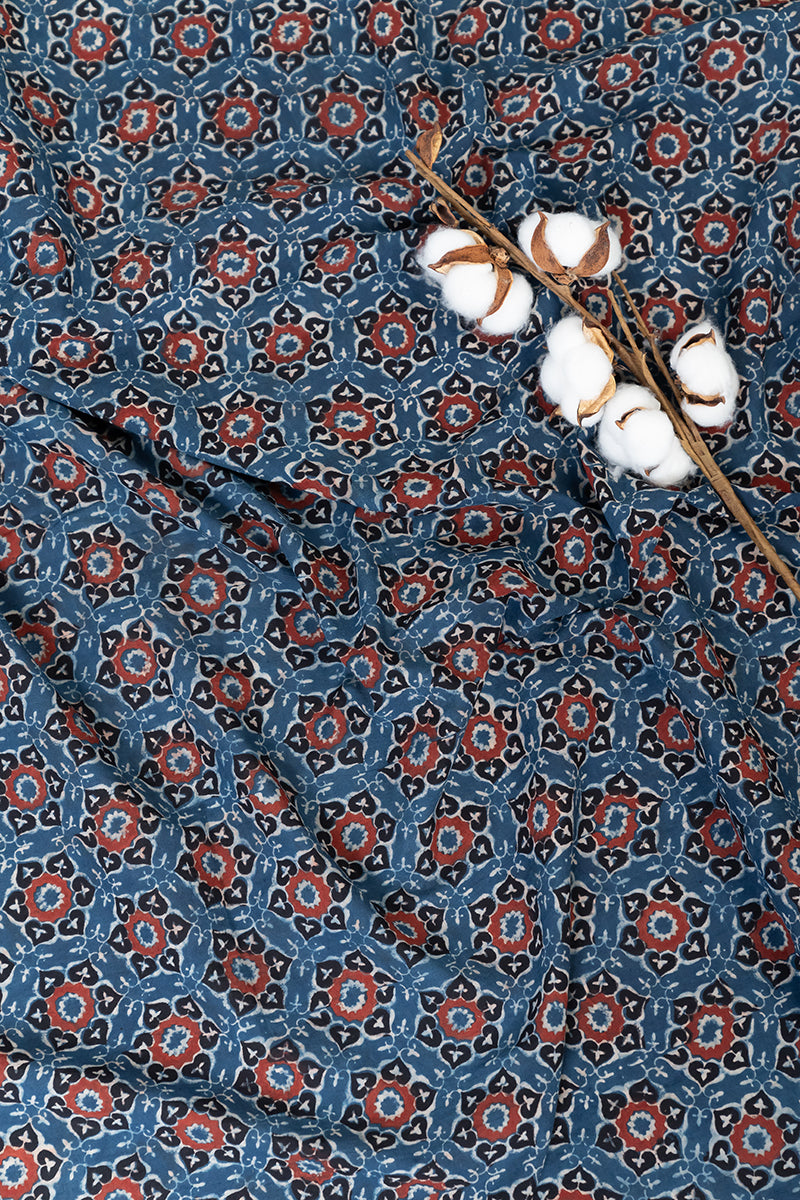 Cotton Fabric - Masara Indigo & Red