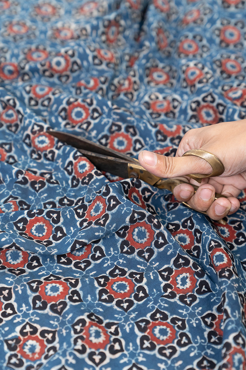 Cotton Fabric - Masara Indigo & Red