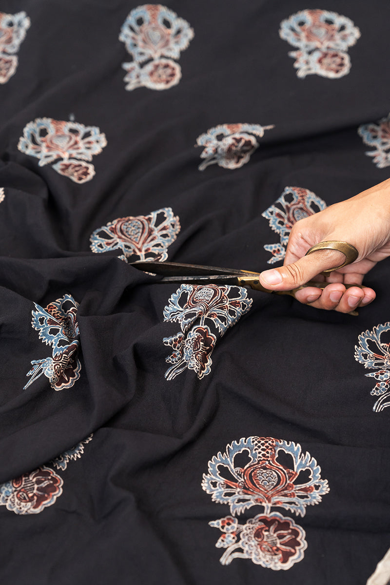 Cut Fabric - Giyah Black & Maroon