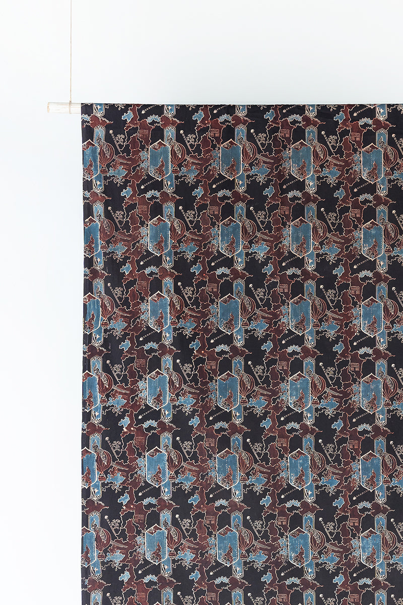 Cut Fabric - Yakbid Black & Maroon