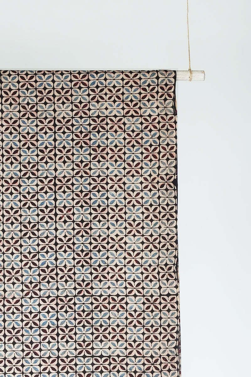 Cotton Fabric - Laya Black & Maroon