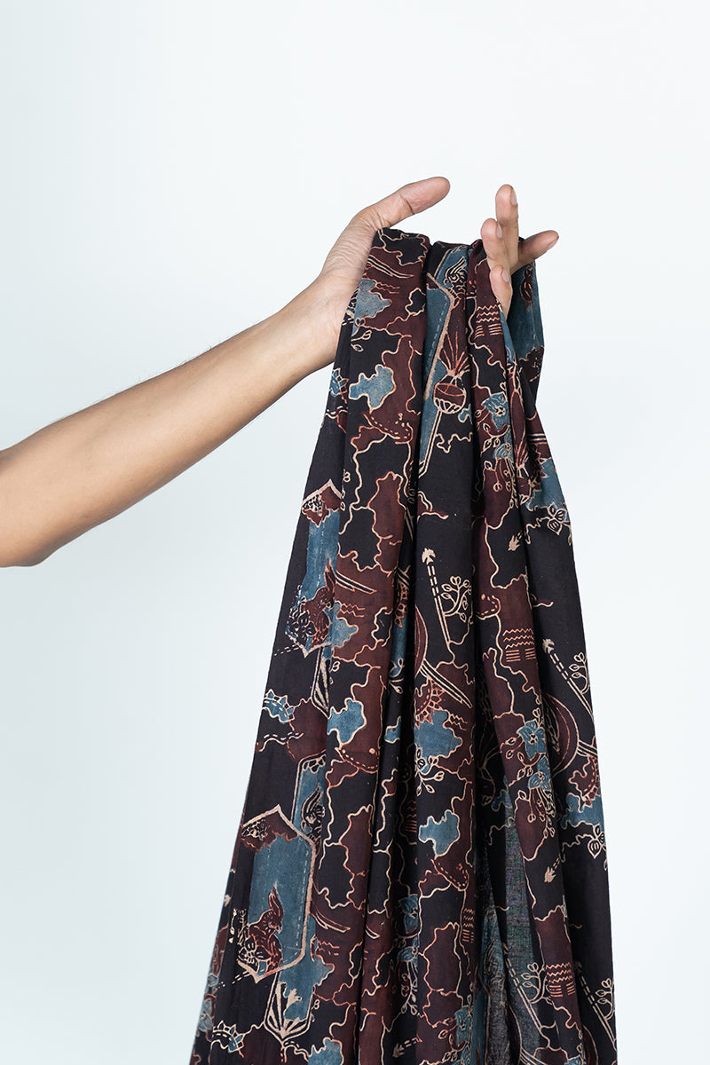 Cut Fabric - Yakbid Black & Maroon