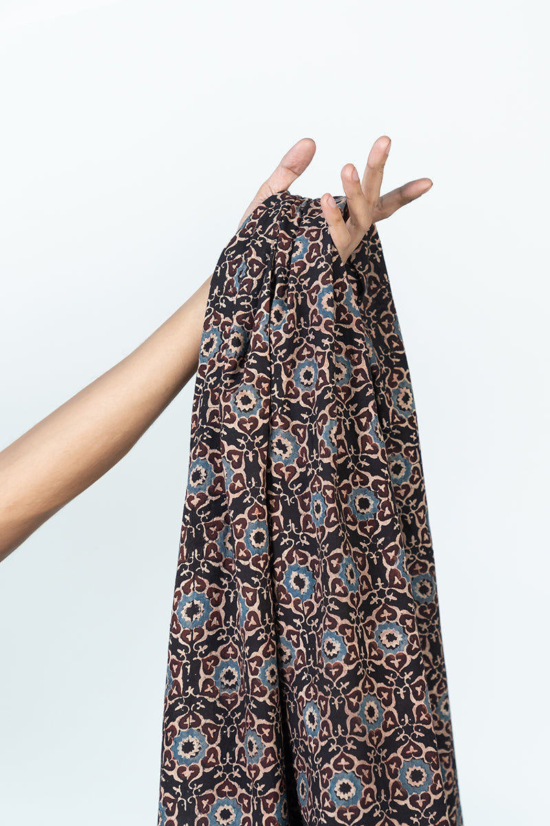 Cotton Fabric - Masara Black & Maroon