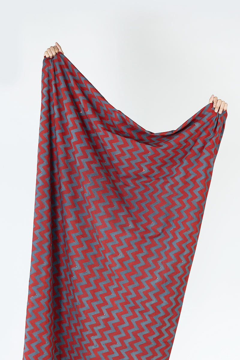 Cotton Fabric - Eirukh Red & Indigo
