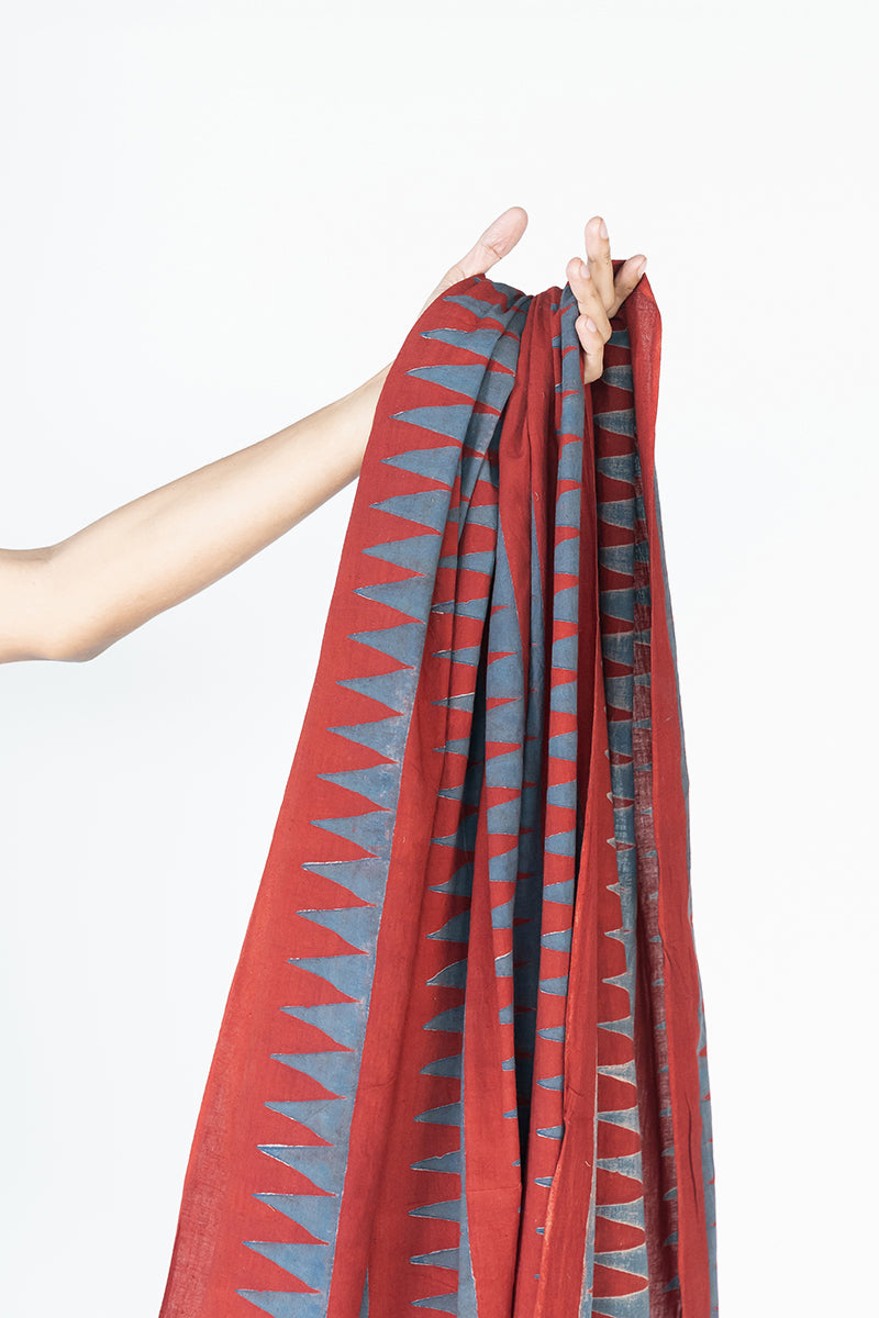 Cotton Fabric - Tavya Red & Indigo