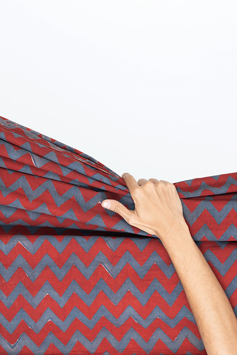 Cotton Fabric - Eirukh Red & Indigo
