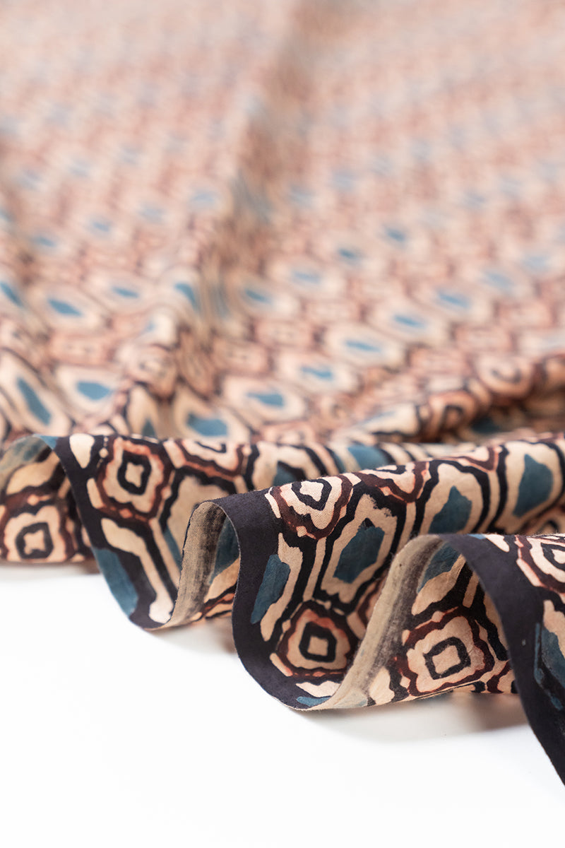 Cotton Fabric - Kalmash Black & Maroon