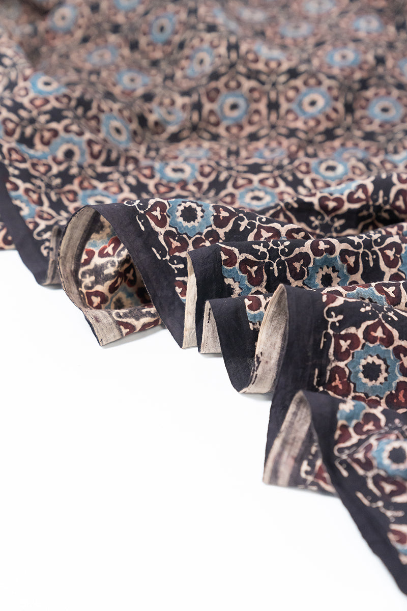 Cotton Fabric - Masara Black & Maroon