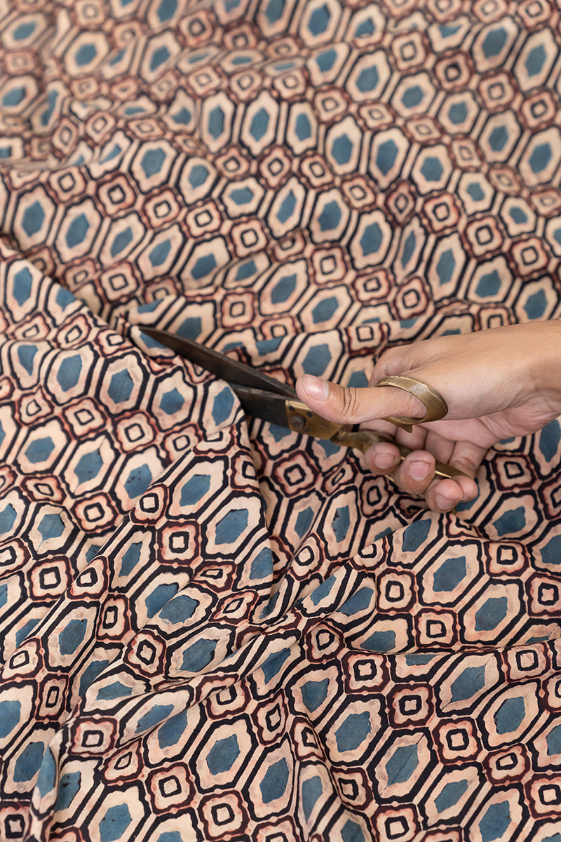 Cotton Fabric - Kalmash Black & Maroon