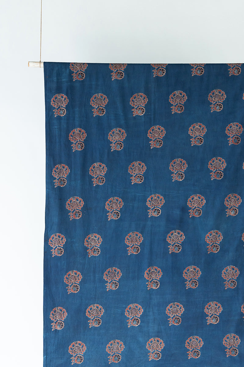 Cotton Fabric - Giyah Indigo & Red