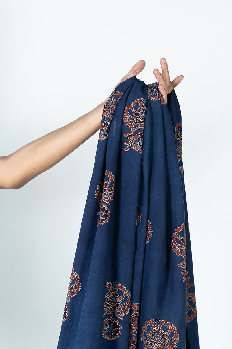 Cotton Fabric - Giyah Indigo & Red