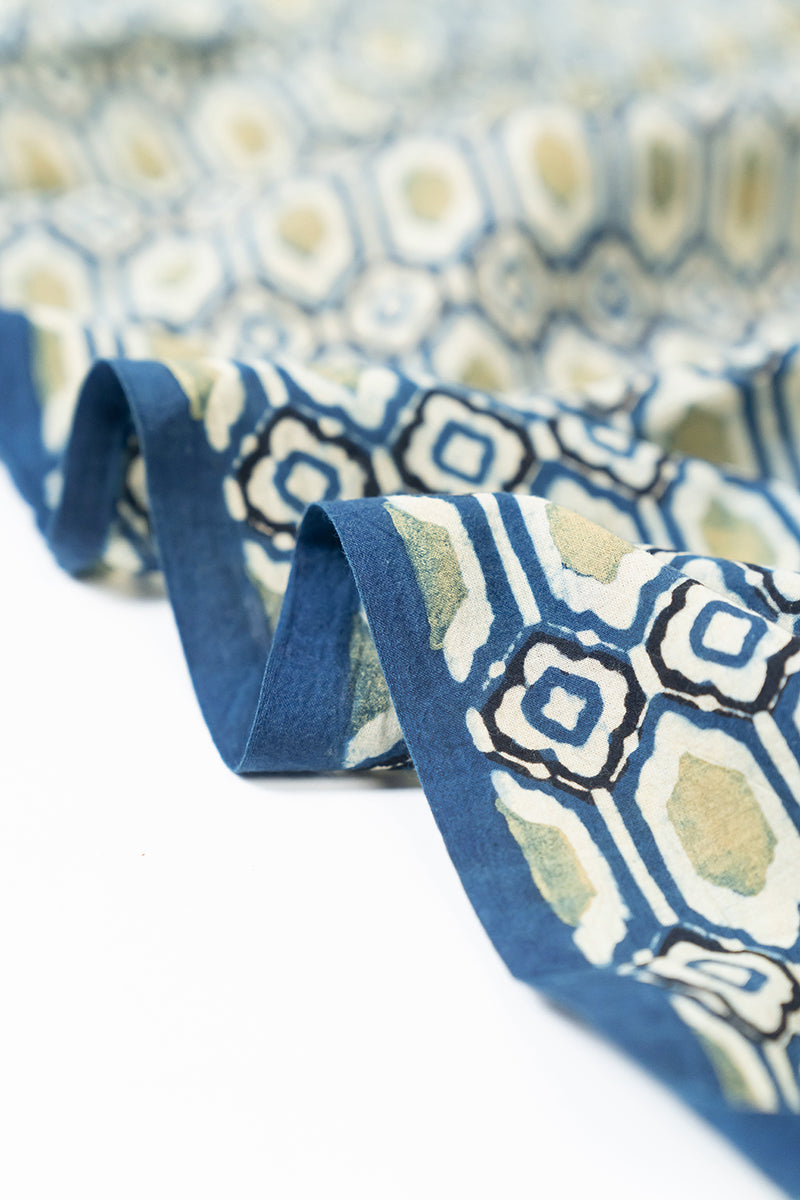 Cotton Fabric - Kalmash Indigo & Henna