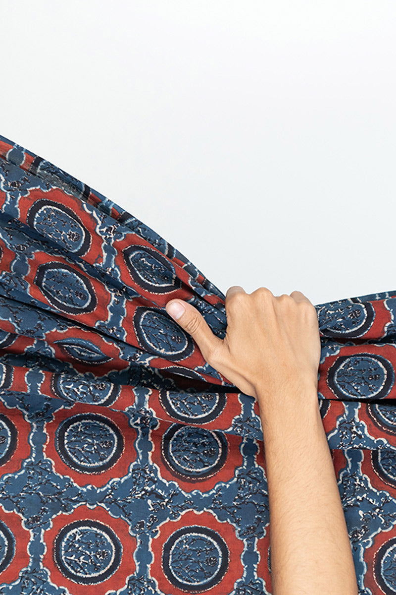 Cotton Fabric - Nahal Indigo & Red