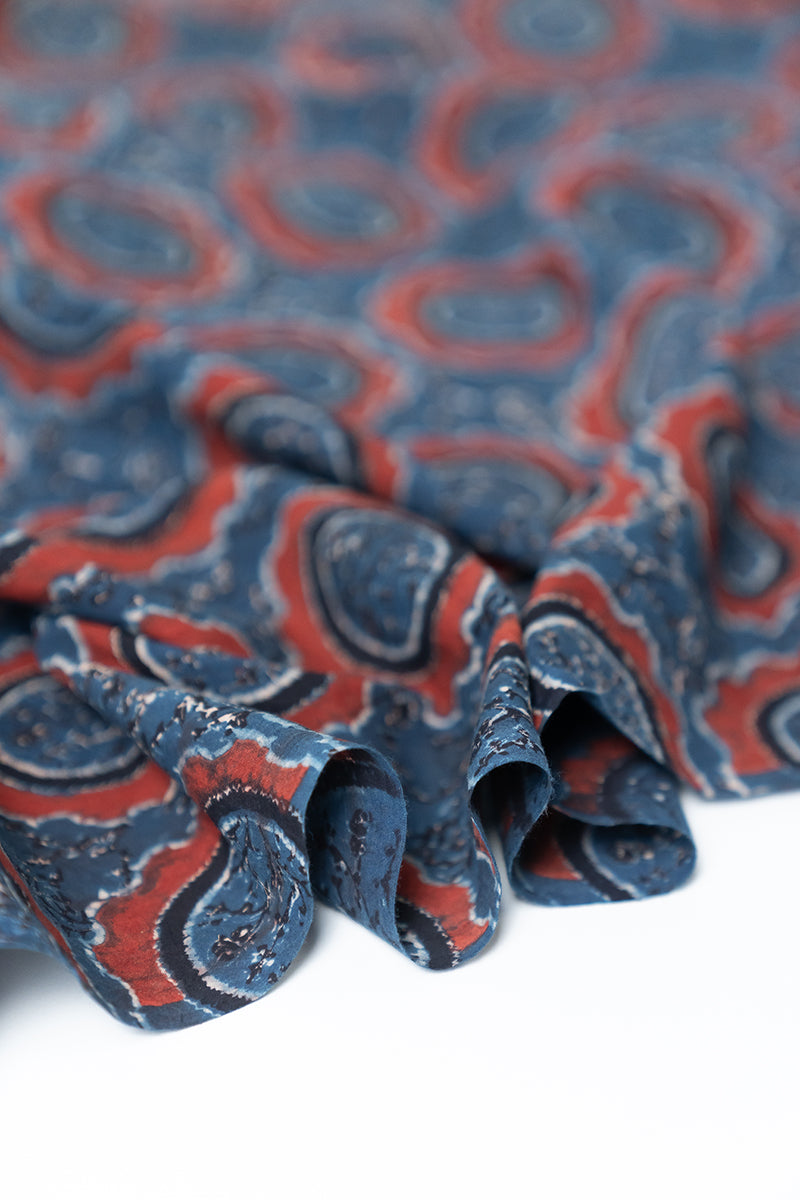 Cotton Fabric - Nahal Indigo & Red