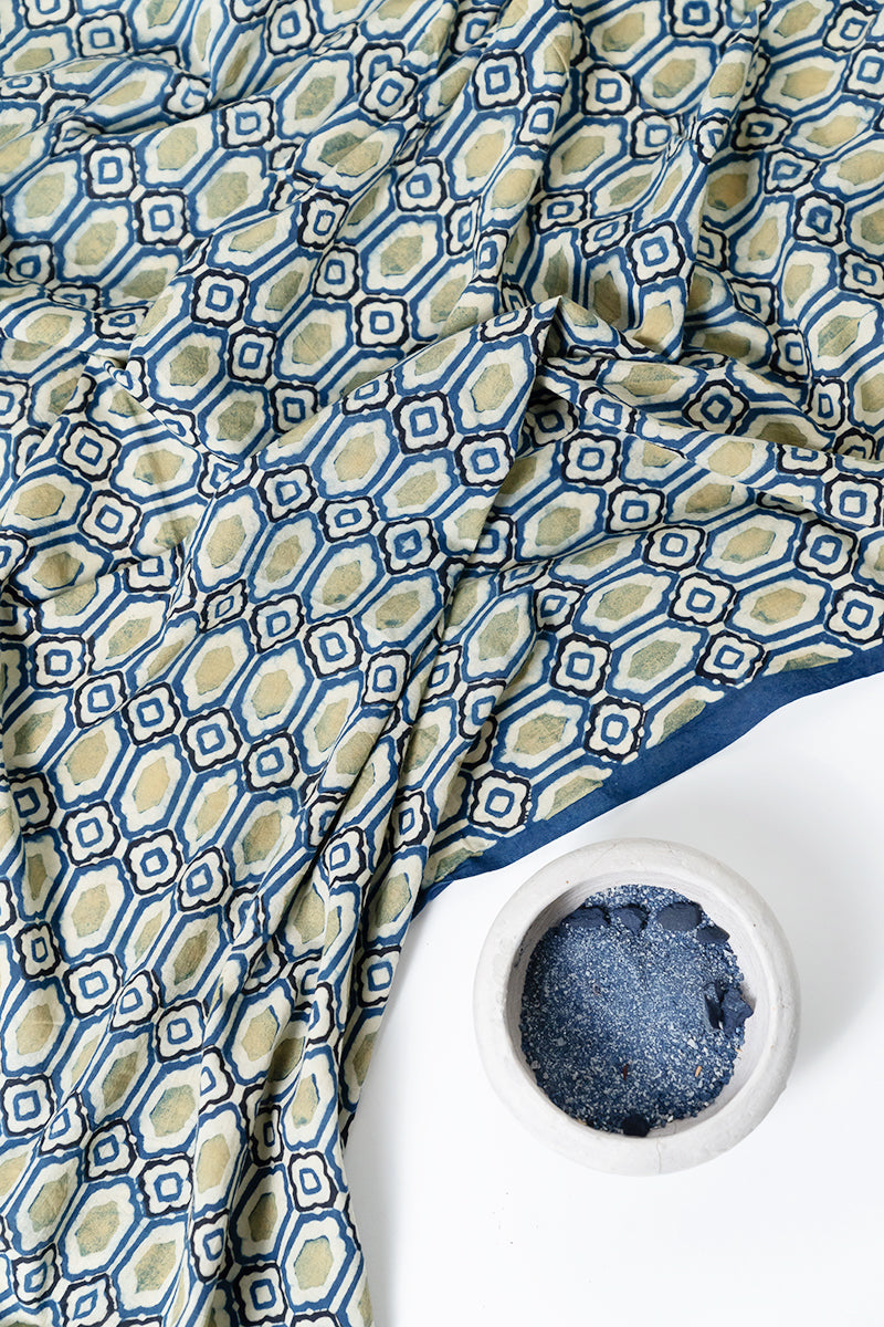 Cotton Fabric - Kalmash Indigo & Henna