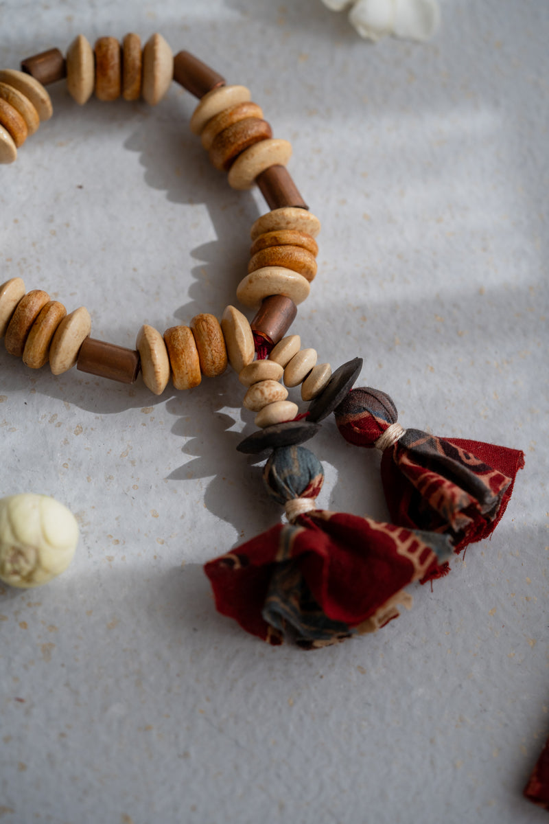 Elasticated Bracelet - Red Tassel