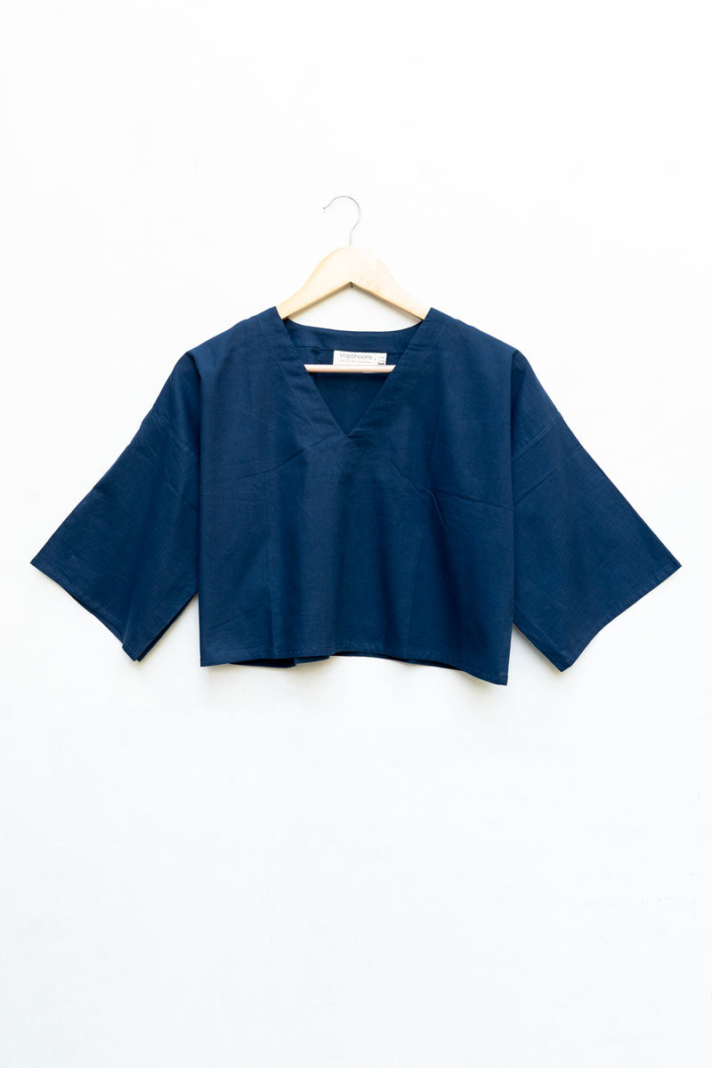Basic Top - Indigo V Neck SS