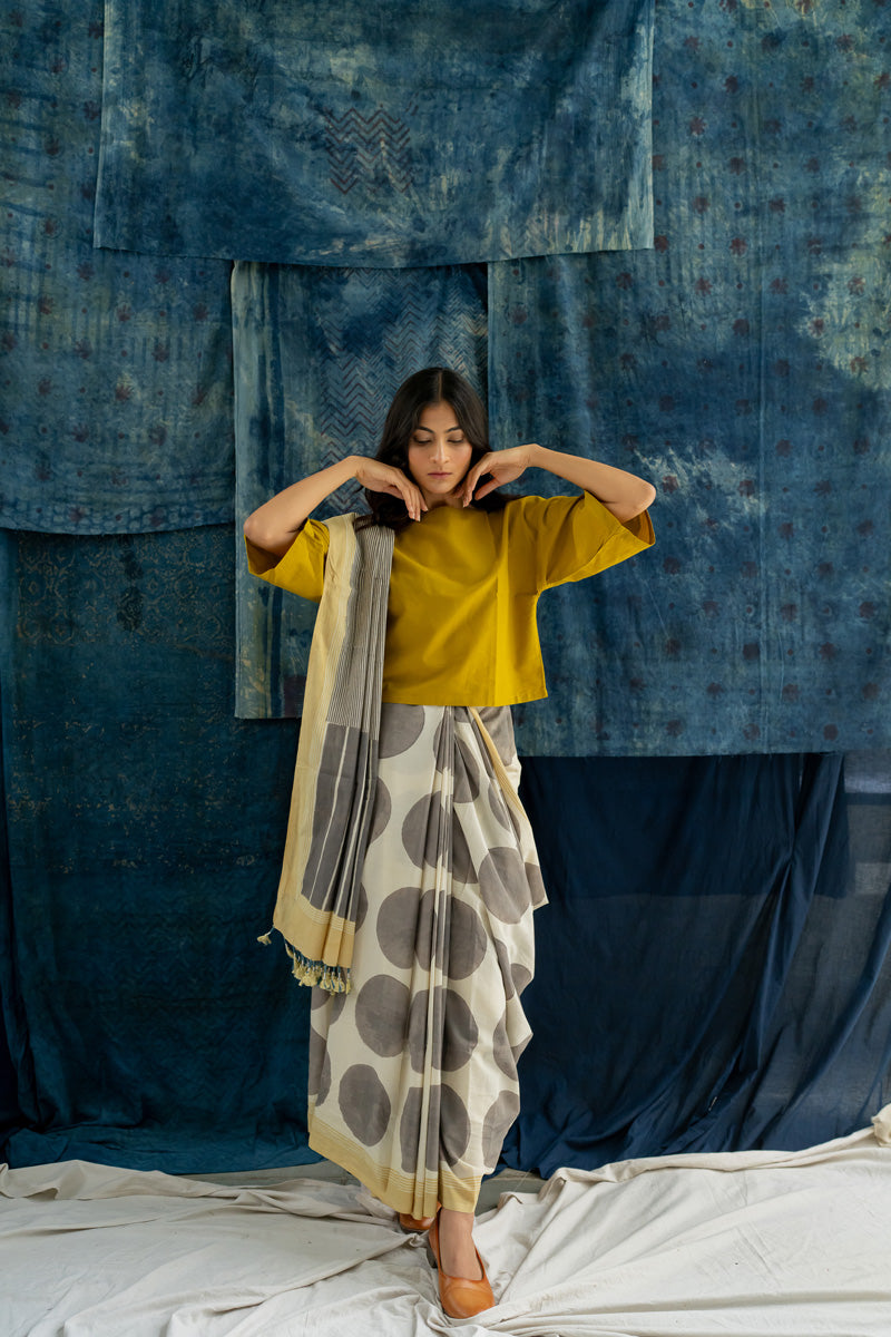 Cotton Saree - Polka