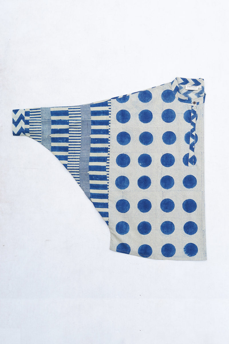 Unisex Anti fit Shirt - Indigo polka